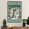 Cute Border Collie Dog Canvas Wall Art Prints | Winter Dog |  Gift for Merle Collie Lover