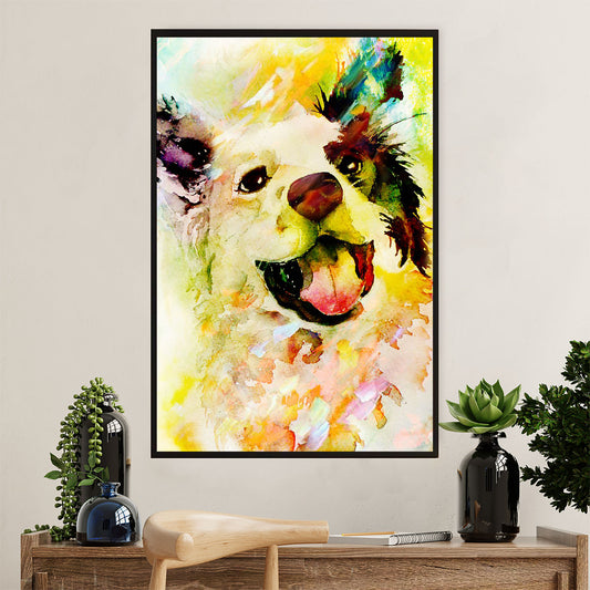 Cute Border Collie Dog Canvas Wall Art Prints | Watercolor Painting |  Gift for Merle Collie Lover