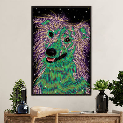 Cute Border Collie Dog Canvas Wall Art Prints | Collie Color Painting |  Gift for Merle Collie Lover