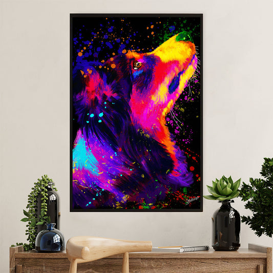 Cute Border Collie Dog Canvas Wall Art Prints | Watercolor Painting |  Gift for Merle Collie Lover