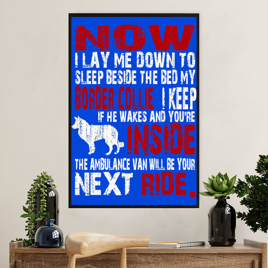 Cute Border Collie Dog Canvas Wall Art Prints | Your Next Ride |  Gift for Merle Collie Lover