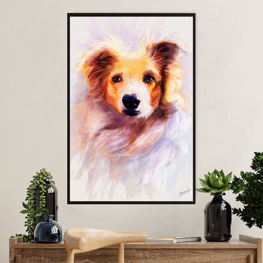Cute Border Collie Dog Canvas Wall Art Prints | Dog Painting |  Gift for Merle Collie Lover