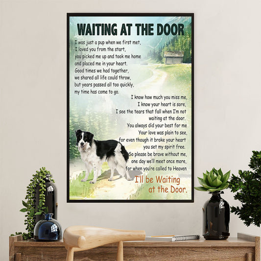 Cute Border Collie Dog Poster Prints | Dog Memorial | Wall Art Gift for Puppies Merle Collie Lover