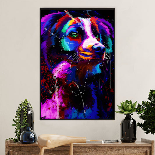 Cute Border Collie Dog Canvas Wall Art Prints | Watercolor Painting |  Gift for Merle Collie Lover