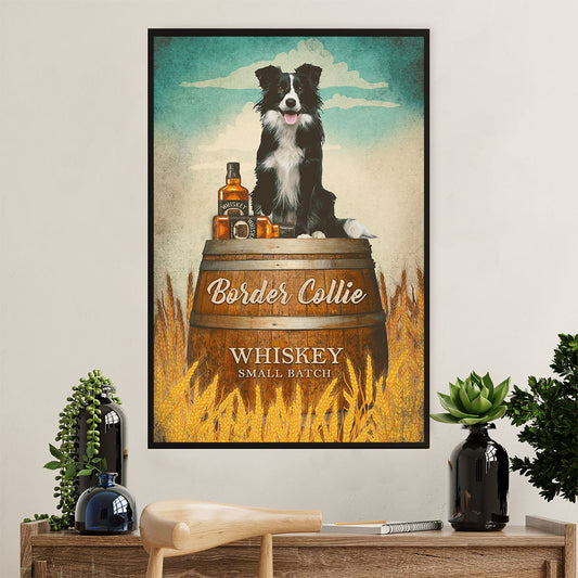 Cute Border Collie Dog Canvas Wall Art Prints | Whiskey Collie |  Gift for Merle Collie Lover