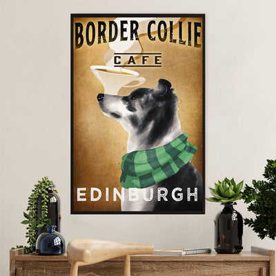 Cute Border Collie Dog Canvas Wall Art Prints | Collie Café Edinburgh |  Gift for Merle Collie Lover