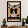 Cute Border Collie Dog Canvas Wall Art Prints | Sweet Coffee Company |  Gift for Merle Collie Lover