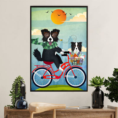 Cute Border Collie Dog Canvas Wall Art Prints | Collies Hang Out |  Gift for Merle Collie Lover