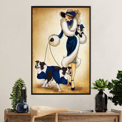 Cute Border Collie Dog Poster Prints | Lady & Collies | Wall Art Gift for Puppies Merle Collie Lover