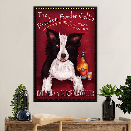 Cute Border Collie Dog Canvas Wall Art Prints | Priceless Border Collie |  Gift for Merle Collie Lover