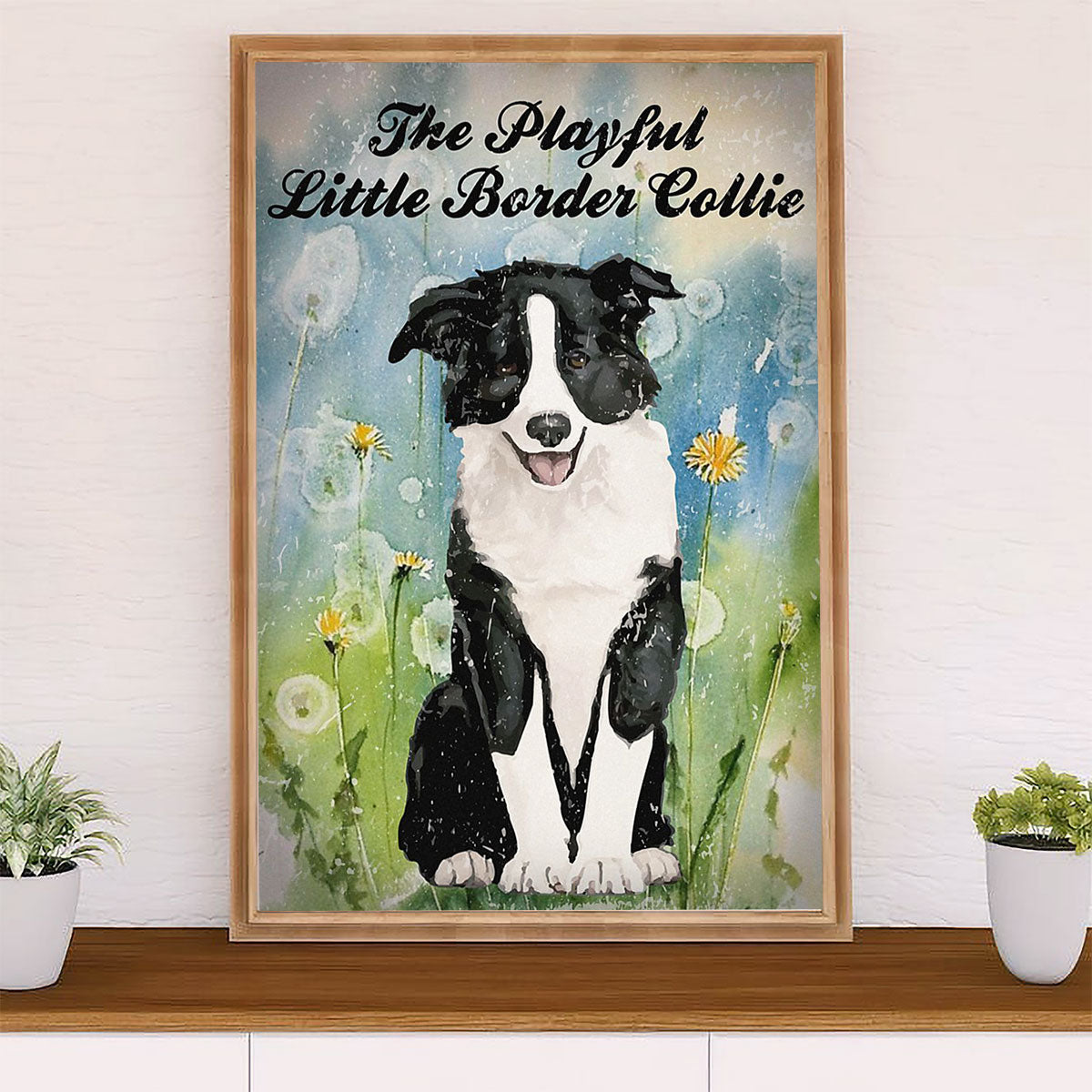 Cute Border Collie Dog Poster Prints | Little Collie | Wall Art Gift for Puppies Merle Collie Lover