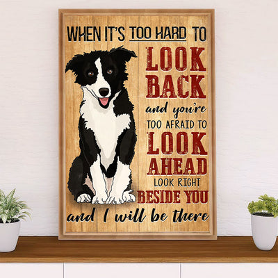 Cute Border Collie Dog Canvas Wall Art Prints | Right Beside You |  Gift for Merle Collie Lover