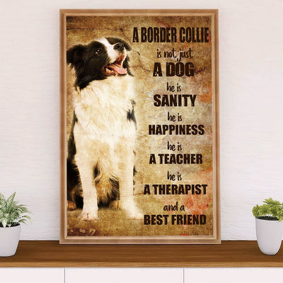 Cute Border Collie Dog Canvas Wall Art Prints | He Is Sanity |  Gift for Merle Collie Lover