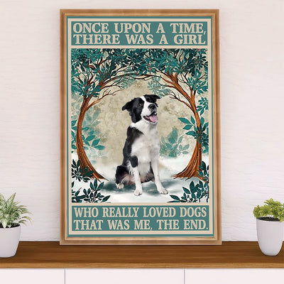 Cute Border Collie Dog Canvas Wall Art Prints | Winter Dog |  Gift for Merle Collie Lover