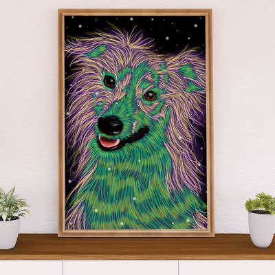 Cute Border Collie Dog Canvas Wall Art Prints | Collie Color Painting |  Gift for Merle Collie Lover