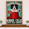 Cute Border Collie Dog Canvas Wall Art Prints | Coffee Bean Company |  Gift for Merle Collie Lover