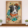 Cute Border Collie Dog Canvas Wall Art Prints | Collie Flower |  Gift for Merle Collie Lover
