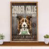 Cute Border Collie Dog Canvas Wall Art Prints | Collie Coffee House |  Gift for Merle Collie Lover