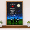 Cute Border Collie Dog Poster Prints | Love Is | Wall Art Gift for Puppies Merle Collie Lover