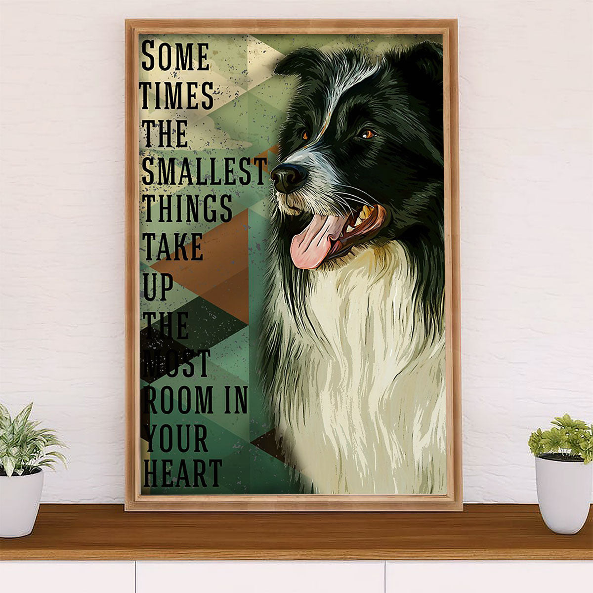 Cute Border Collie Dog Canvas Wall Art Prints | Room In Your Heart |  Gift for Merle Collie Lover