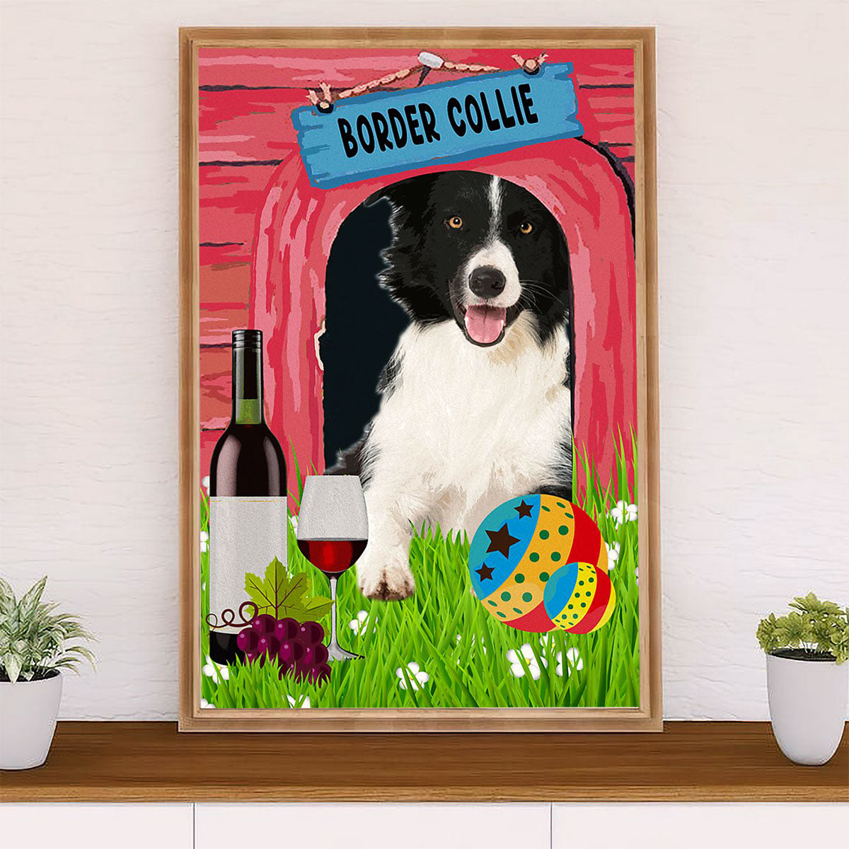 Cute Border Collie Dog Canvas Wall Art Prints | Border Collie |  Gift for Merle Collie Lover