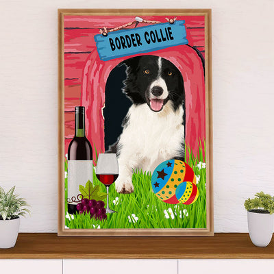 Cute Border Collie Dog Canvas Wall Art Prints | Border Collie |  Gift for Merle Collie Lover