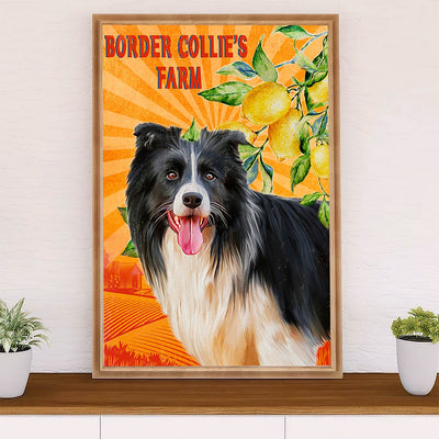 Cute Border Collie Dog Canvas Wall Art Prints | Collie's Farm |  Gift for Merle Collie Lover