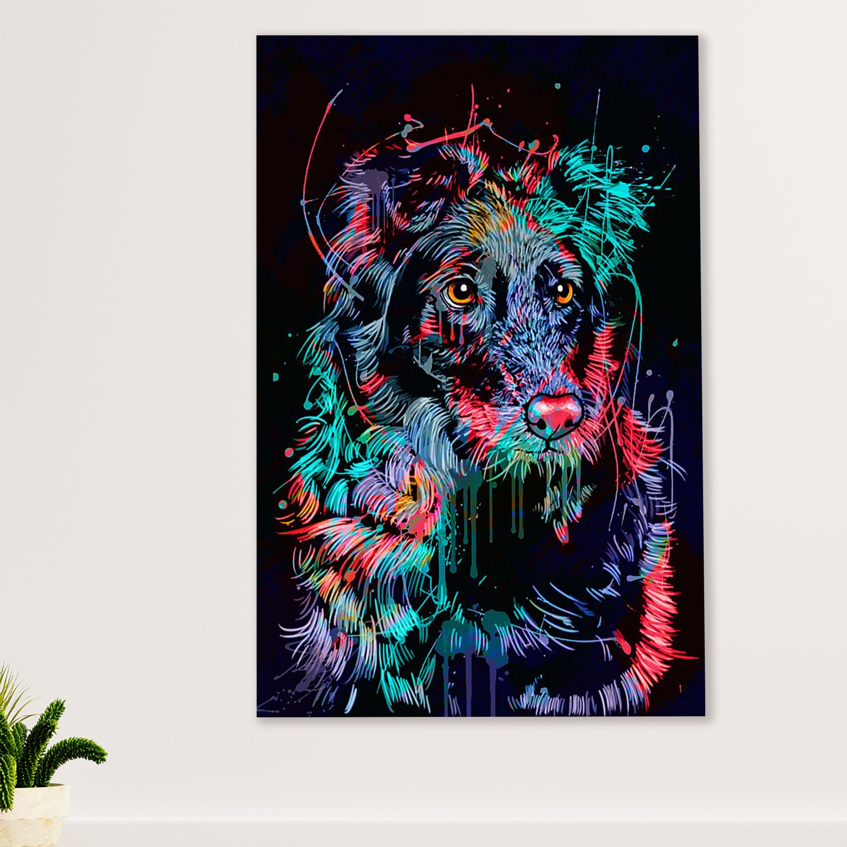 Cute Border Collie Dog Poster Prints | Digital Color Painting | Wall Art Gift for Puppies Merle Collie Lover