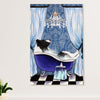 Cute Border Collie Dog Canvas Wall Art Prints | Collie in Bath |  Gift for Merle Collie Lover
