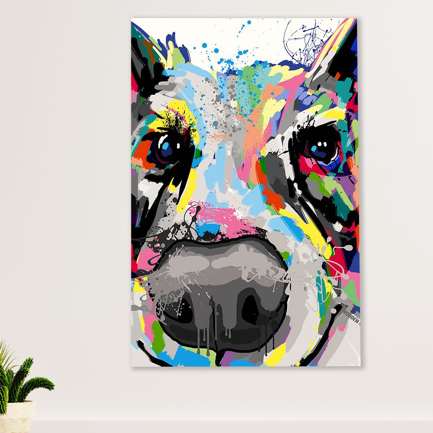 Cute Border Collie Dog Canvas Wall Art Prints | Watercolor Dog Potrait Painting |  Gift for Merle Collie Lover