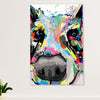 Cute Border Collie Dog Canvas Wall Art Prints | Watercolor Dog Potrait Painting |  Gift for Merle Collie Lover