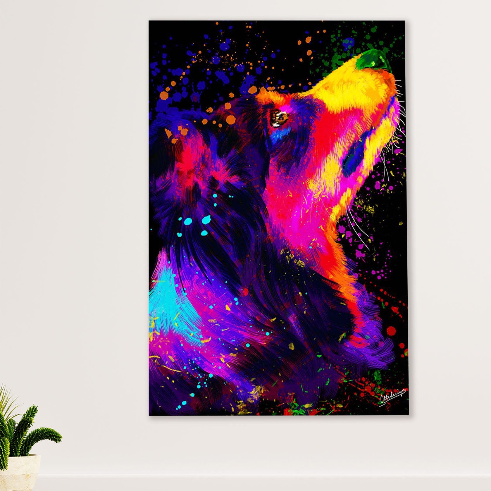 Cute Border Collie Dog Canvas Wall Art Prints | Watercolor Painting |  Gift for Merle Collie Lover