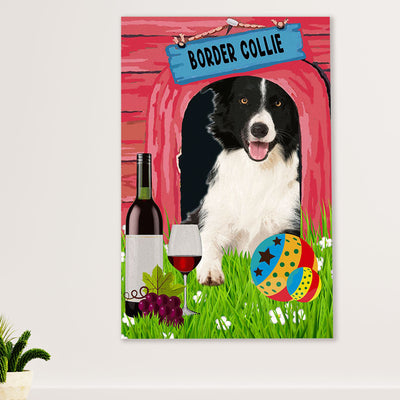 Cute Border Collie Dog Canvas Wall Art Prints | Border Collie |  Gift for Merle Collie Lover
