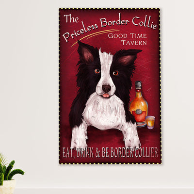 Cute Border Collie Dog Canvas Wall Art Prints | Priceless Border Collie |  Gift for Merle Collie Lover
