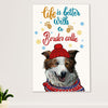 Cute Border Collie Dog Canvas Wall Art Prints | Life Is Better With |  Gift for Merle Collie Lover