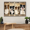 Cute Border Collie Dog Poster Prints | Be Strong Be Badass | Wall Art Gift for Puppies Merle Collie Lover