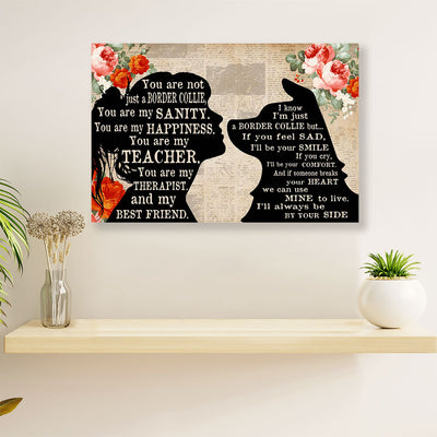 Cute Border Collie Dog Poster Prints | Dog & Mom | Wall Art Gift for Puppies Merle Collie Lover