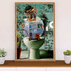 Funny Cute Boxer Poster | Funny Dog in Toilet | Wall Art Gift for Brindle Boxador Puppies Lover
