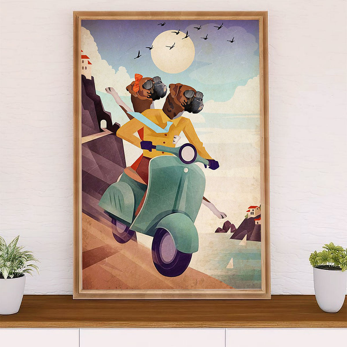 Funny Cute Boxer Poster | Funny Dog Friend | Wall Art Gift for Brindle Boxador Puppies Lover