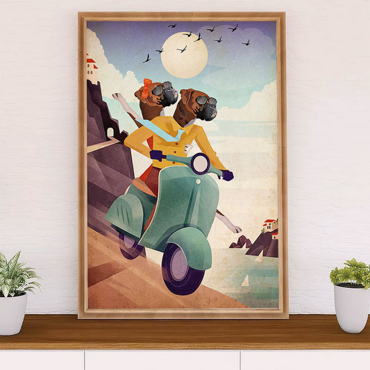 Funny Cute Boxer Poster | Funny Dog Friend | Wall Art Gift for Brindle Boxador Puppies Lover