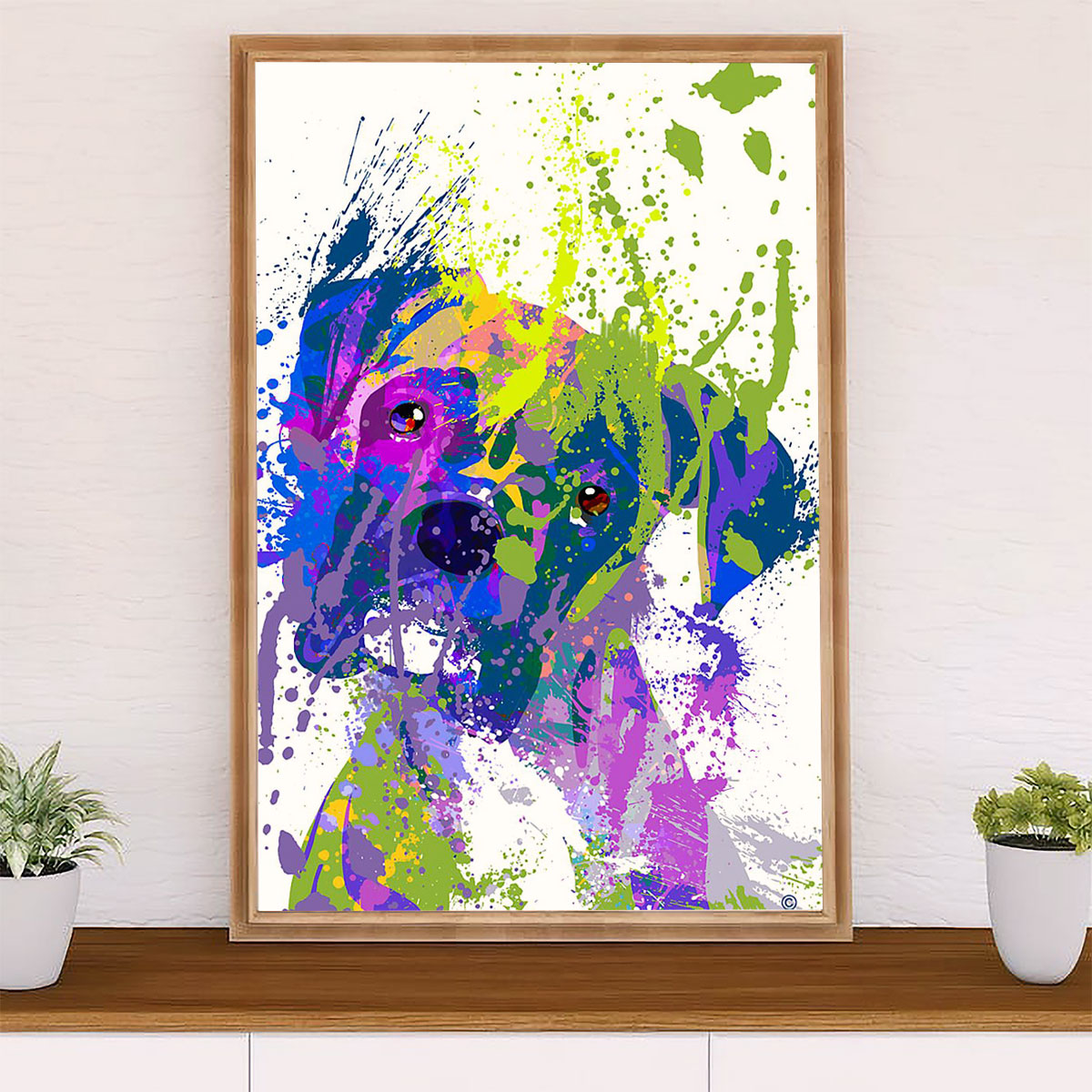 Funny Cute Boxer Canvas Wall Art Prints | Watercolor Boxer | Gift for Brindle Boxador Dog Lover