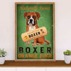 Funny Cute Boxer Poster | Dog Orange Juice | Wall Art Gift for Brindle Boxador Puppies Lover