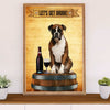 Funny Cute Boxer Canvas Wall Art Prints | Let's Get Drunk | Gift for Brindle Boxador Dog Lover