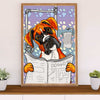 Funny Cute Boxer Poster | Dog in Toilet | Wall Art Gift for Brindle Boxador Puppies Lover