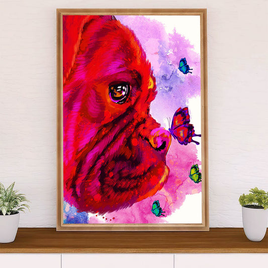 Funny Cute Boxer Poster | Watercolor Dog | Wall Art Gift for Brindle Boxador Puppies Lover