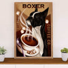 Funny Cute Boxer Poster | Coffee Co | Wall Art Gift for Brindle Boxador Puppies Lover