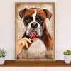 Funny Cute Boxer Poster | Dog & Lady | Wall Art Gift for Brindle Boxador Puppies Lover