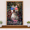 Funny Cute Boxer Poster | 4th of July | Wall Art Gift for Brindle Boxador Puppies Lover