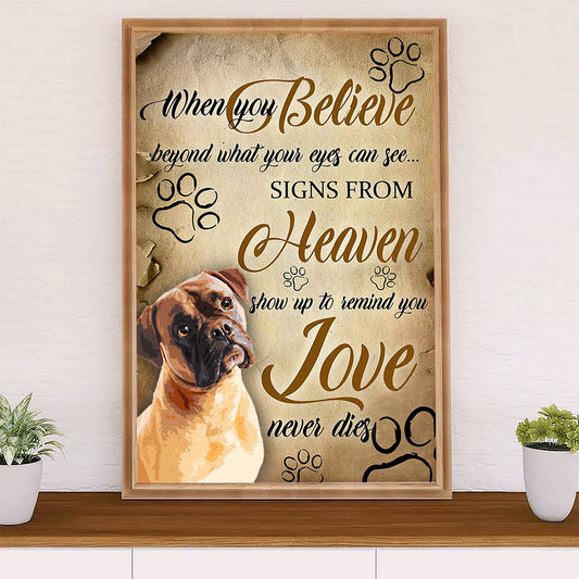 Funny Cute Boxer Canvas Wall Art Prints | Signs From Heaven | Gift for Brindle Boxador Dog Lover