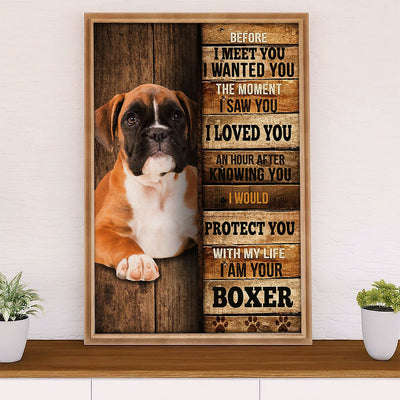 Funny Cute Boxer Canvas Wall Art Prints | I Am Your Boxer | Gift for Brindle Boxador Dog Lover